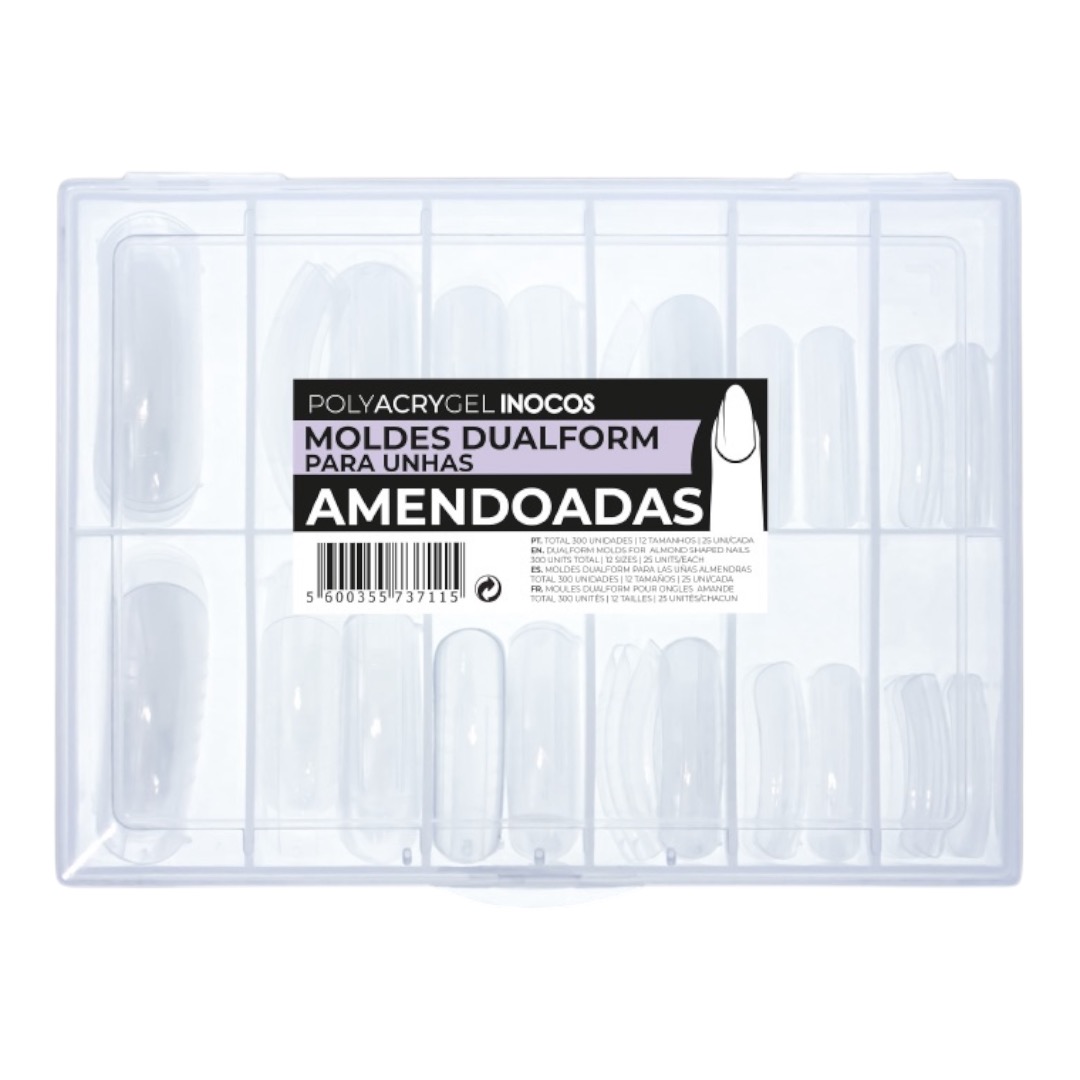 Inocos Moldes Dualform Tips Para Unhas Amendoadas 300unid