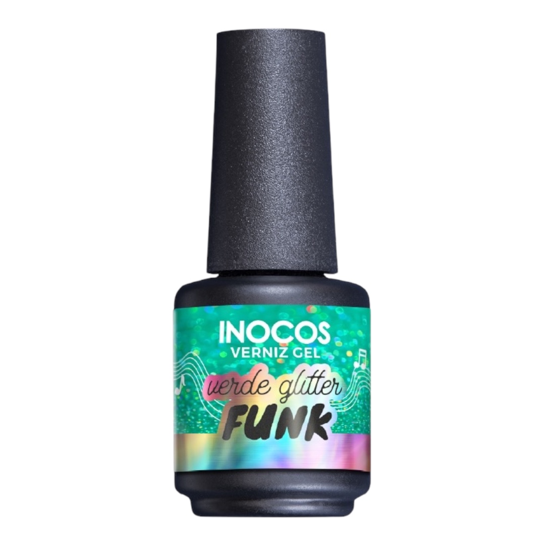 Inocos Verniz Gel Verde Glitter Funk
