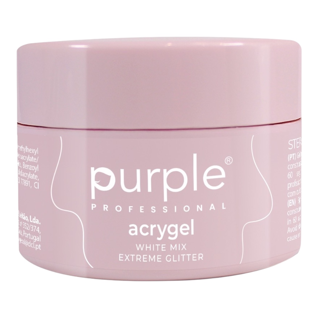 Purple Acrygel White Mix Extreme Glitter 15gr
