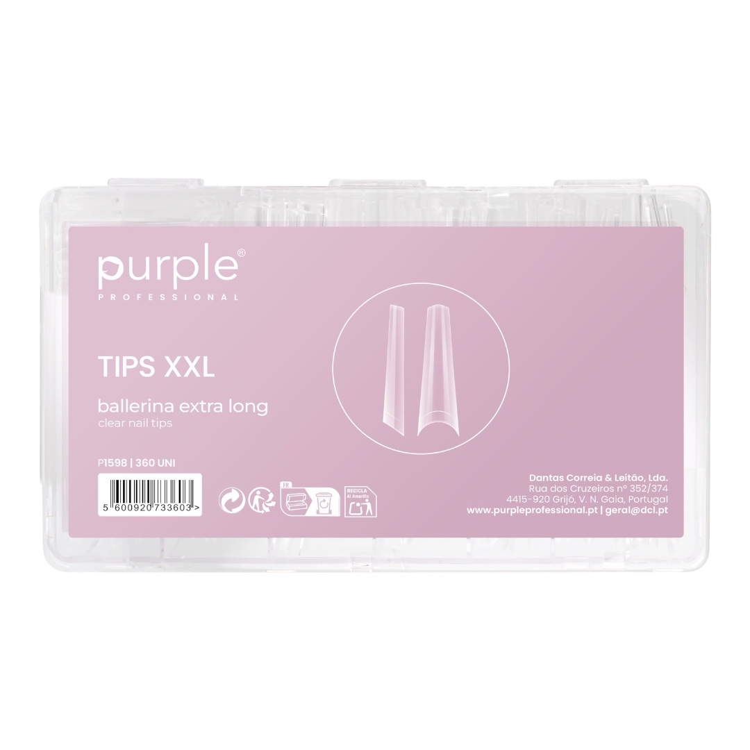 Purple Tips XXL Extra Long Ballerina Clear 360unid