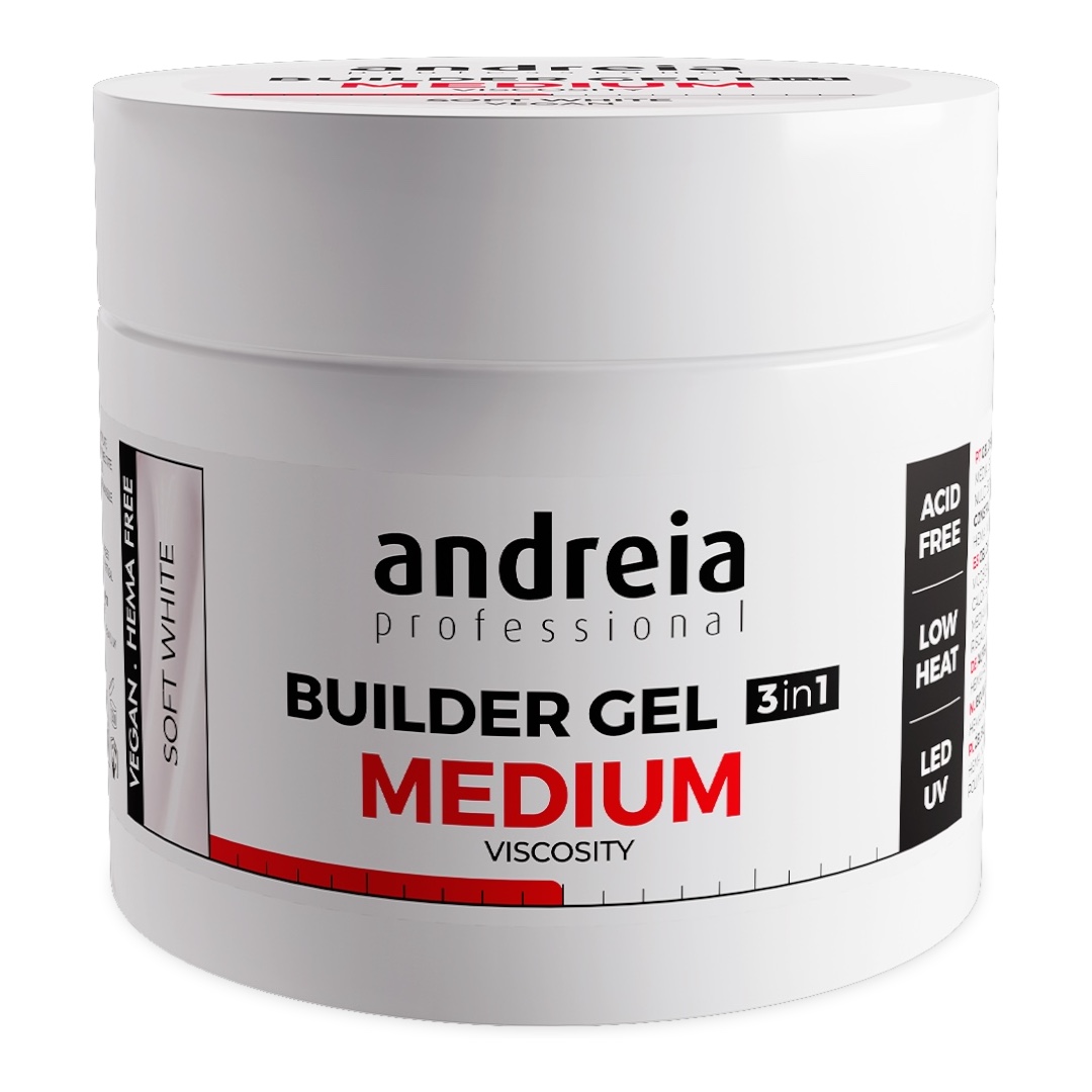 Andreia Builder Gel Medium Viscosity Soft White 200gr