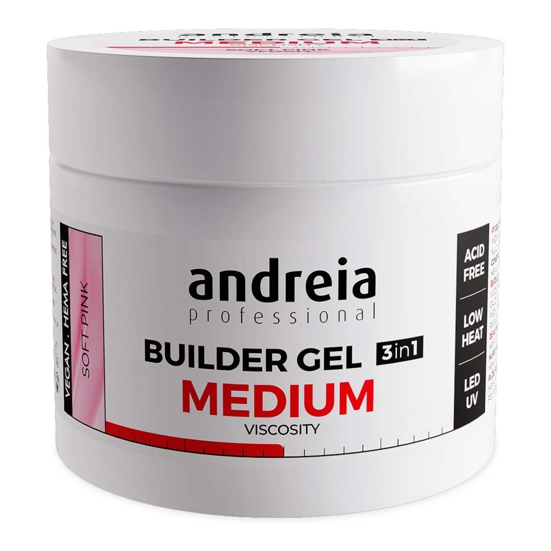 Andreia Builder Gel Medium Viscosity Soft Pink 200gr