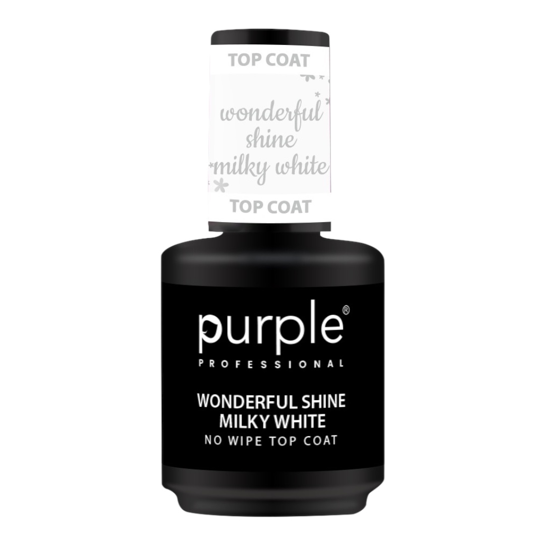Purple Top Coat Wonderful Shine Milky White 15ml