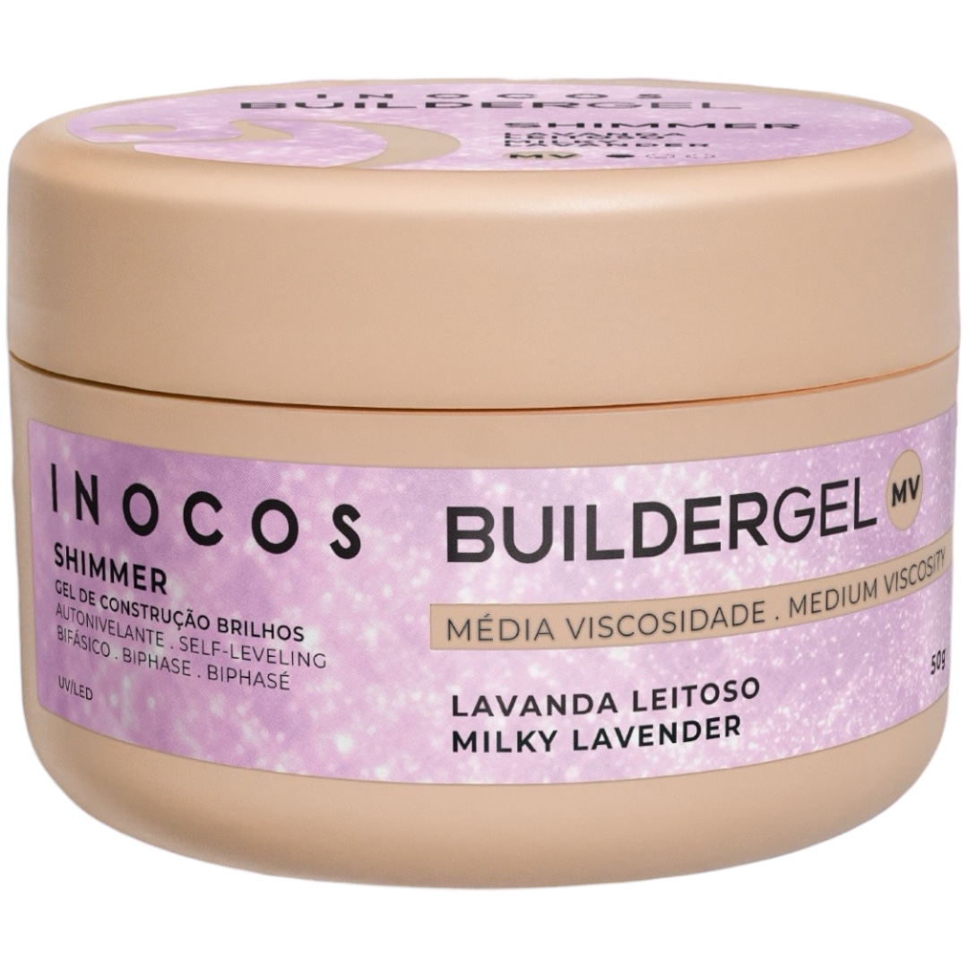 Inocos Builder Gel Shimmer Lavanda Leitoso 50gr