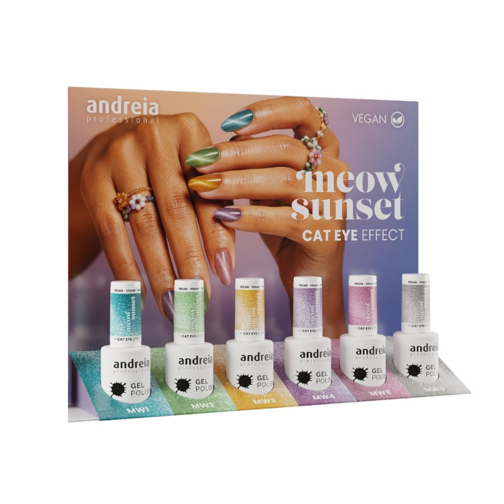 Andreia Verniz Gel Coleção Completa Meow Sunset Cat Eye Effect C/Expositor
